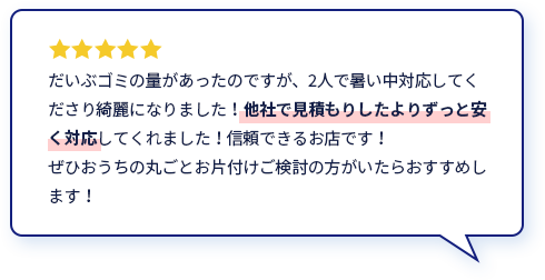 不用品・片付けヘルパーの口コミ